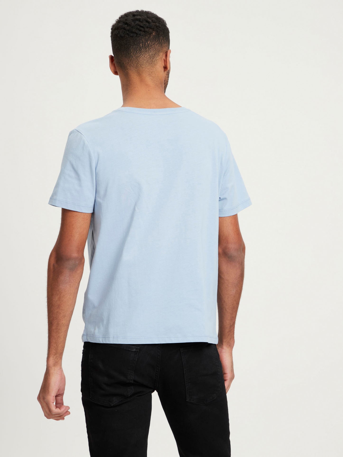 Herren Regular T-Shirt mit Print blau.