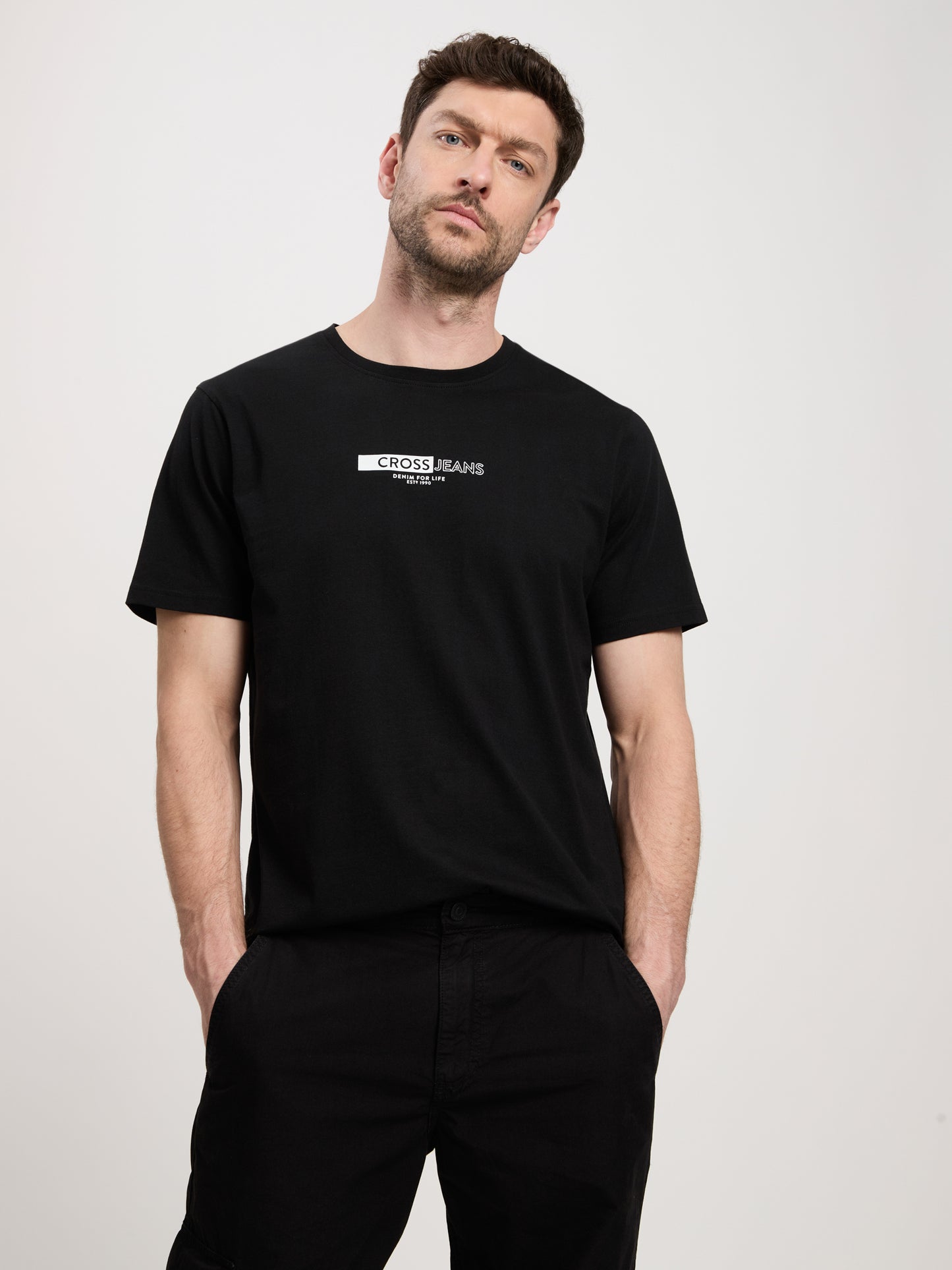 Men's T-Shirt Regular with Print in black