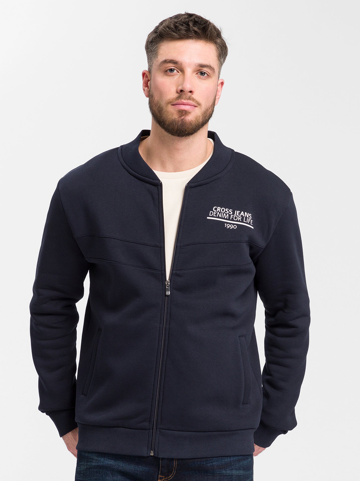 Herren Regular Sweatshirt mit Print blau