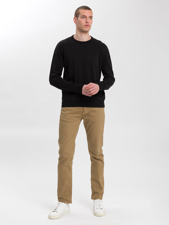 Men's regular fine knit sweater black