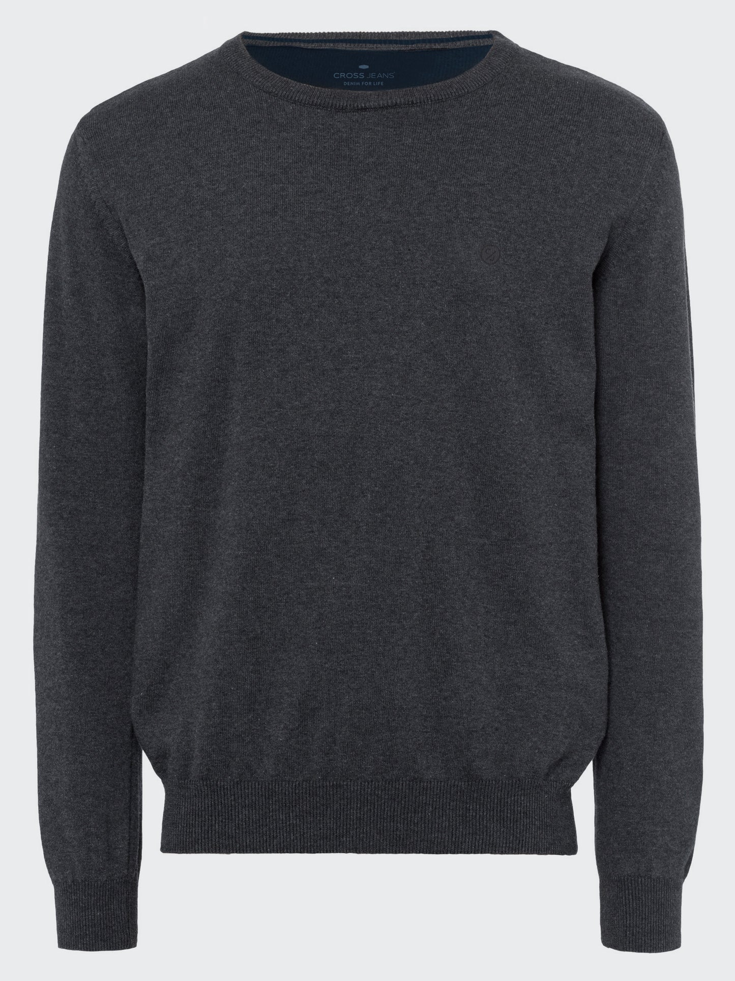 Men's regular fine knit sweater gray