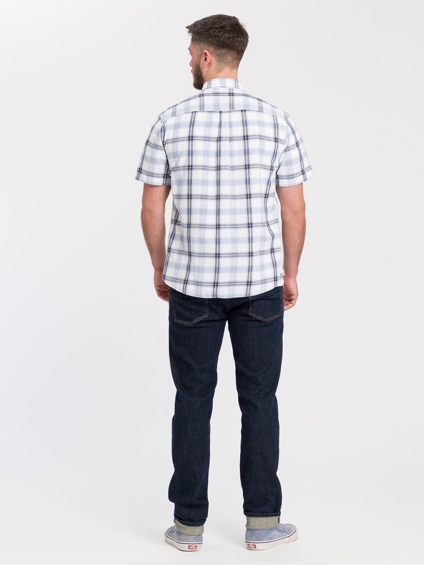Herren Regular Hemd kariert in hellblau