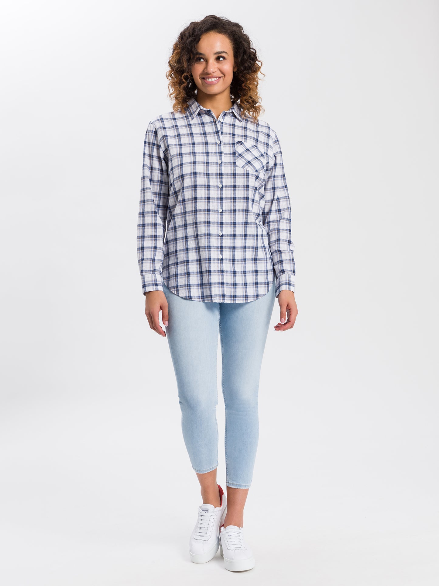 DAMEN CHECKED BLUSE