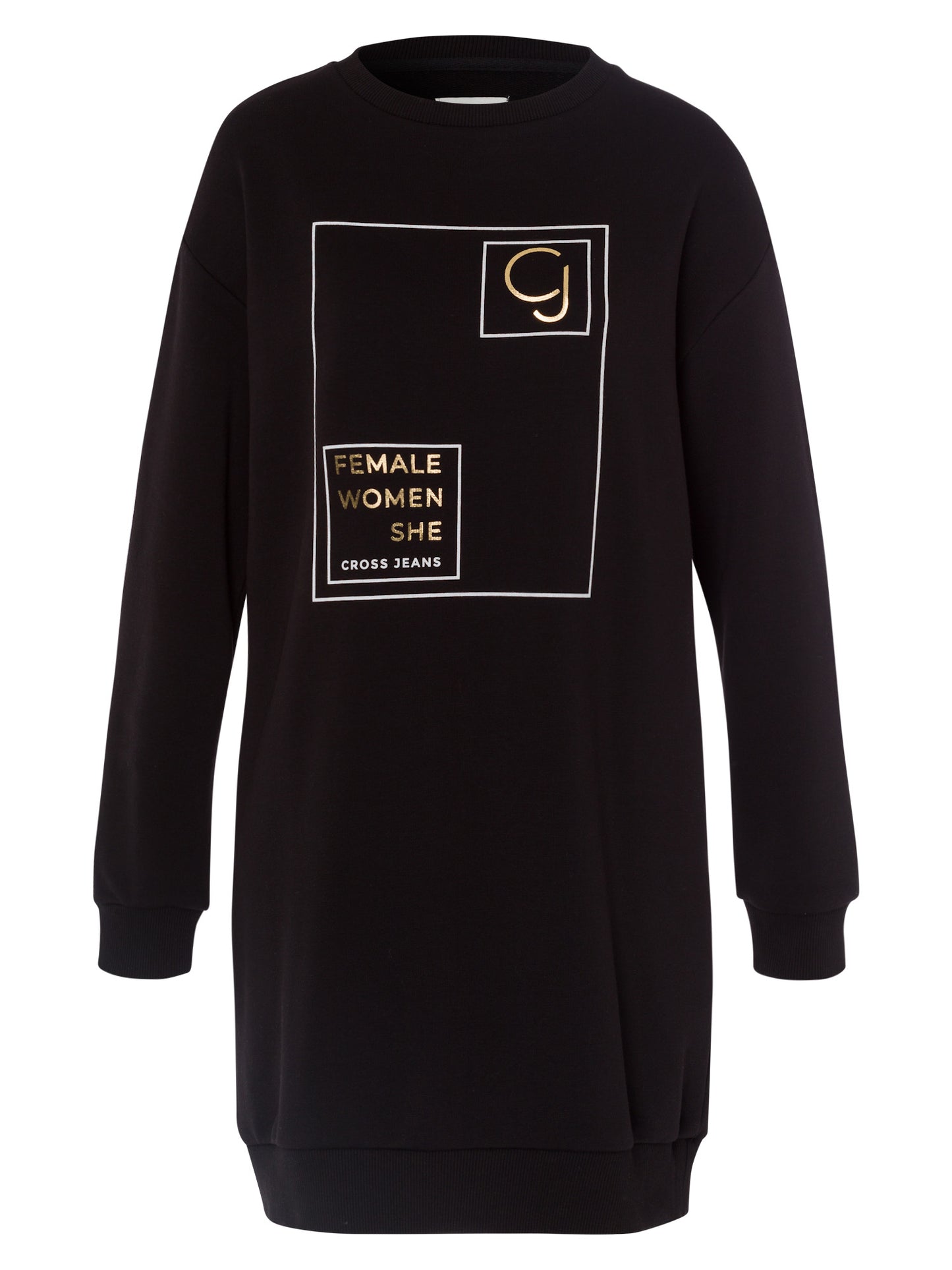 Women's oversized sweat dress in black