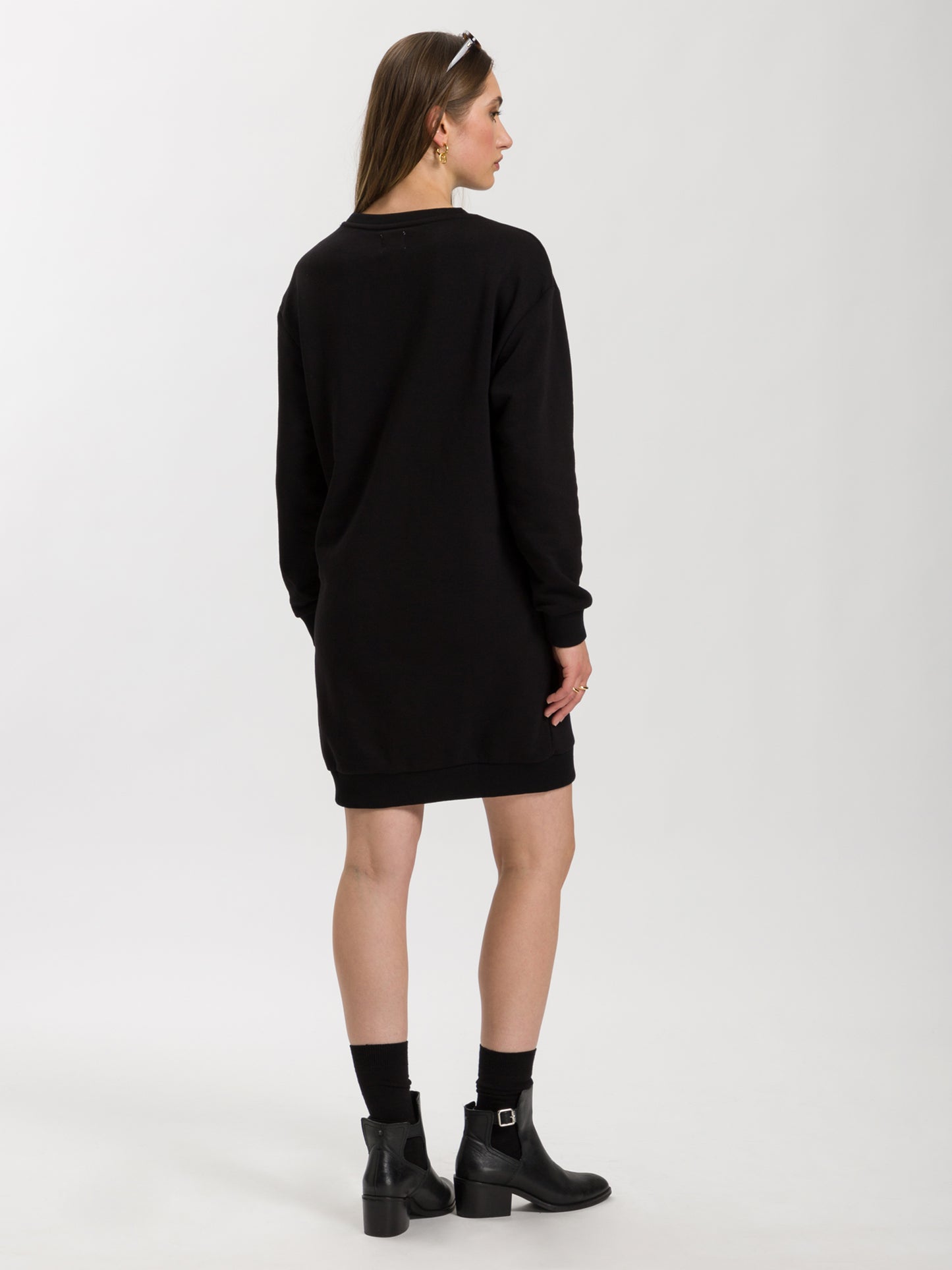 Women's oversized sweat dress in black