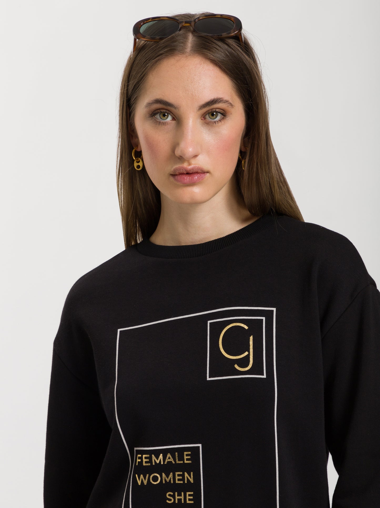Women's oversized sweat dress in black
