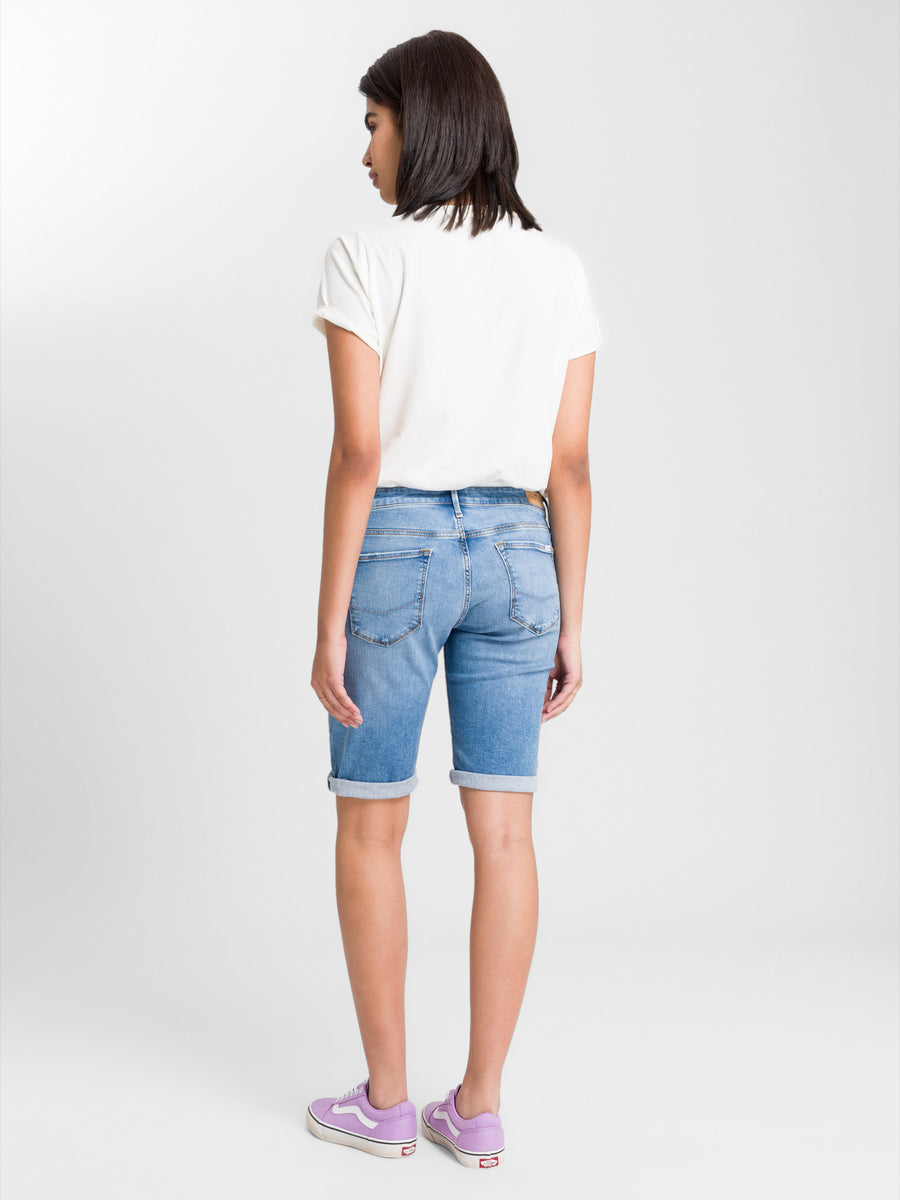 Amy women's denim Bermuda shorts medium blue – CROSS JEANS