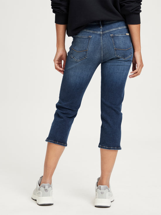 Amber women's jeans Capri dark blue
