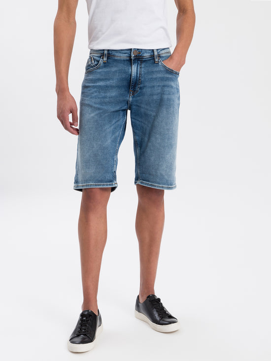 Leom men's jeans shorts regular light blue