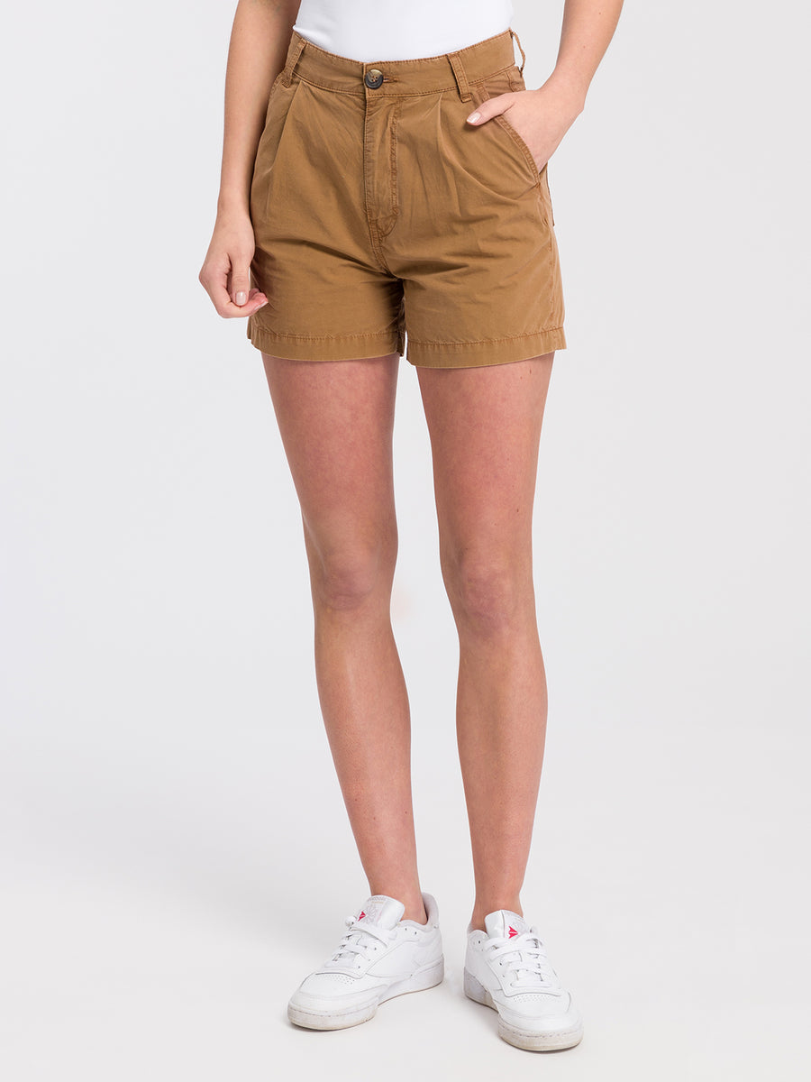 Women's chino shorts brown – CROSS JEANS - Main Image