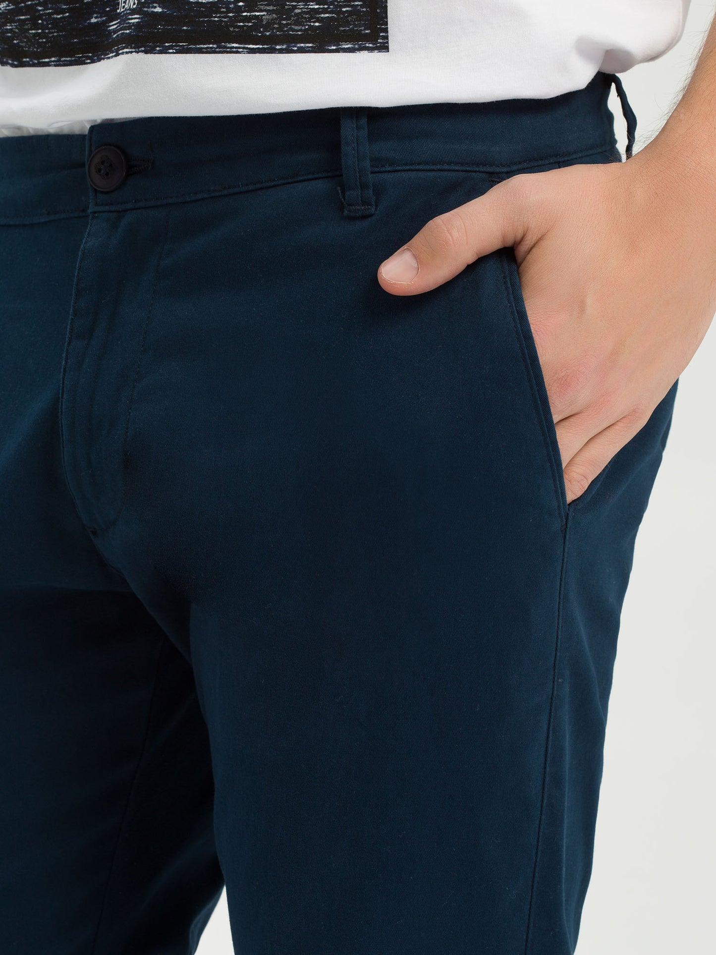 Men's slim tapered fit navy chinos
