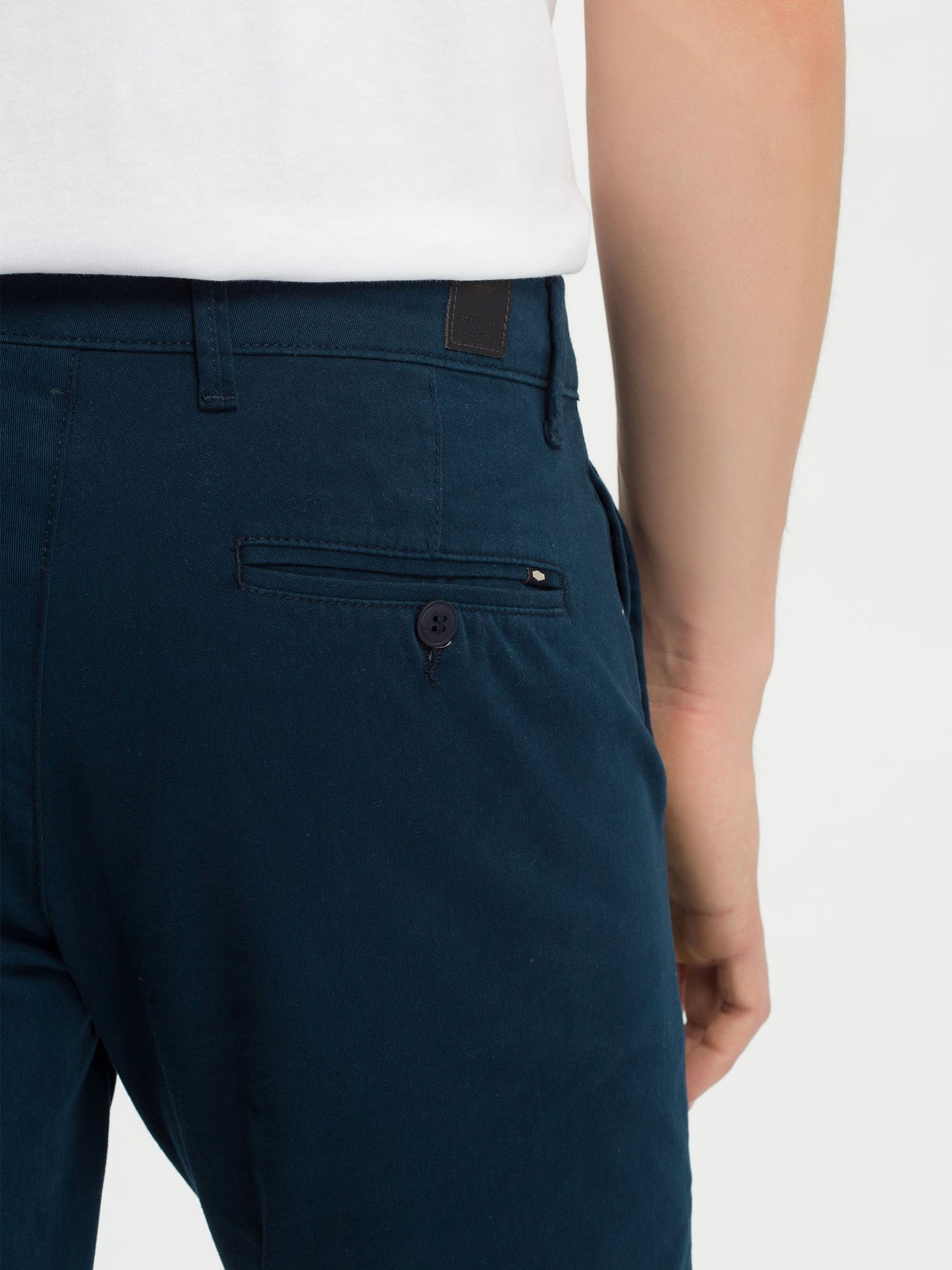 Men's slim tapered fit navy chinos