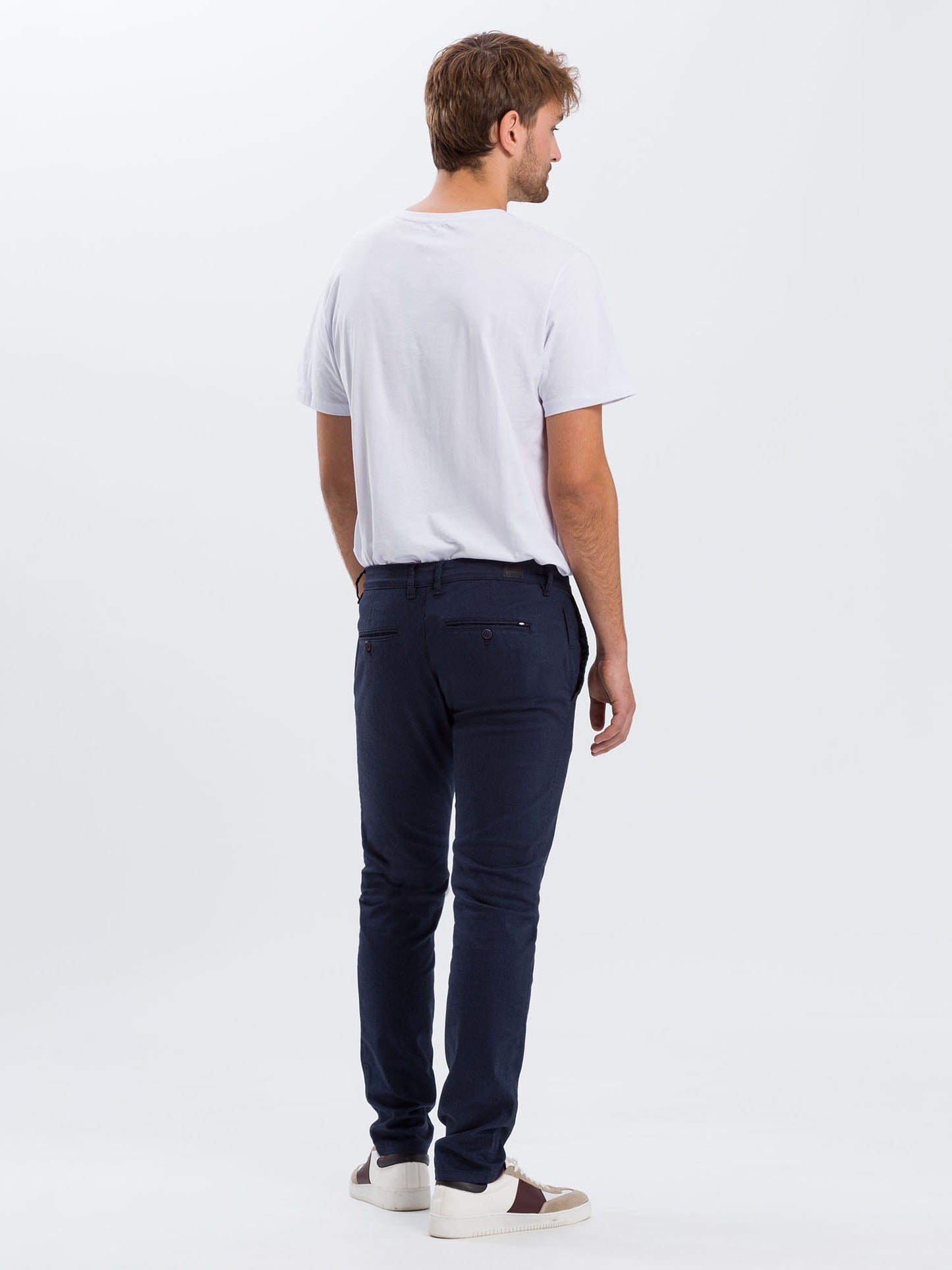 Men's slim tapered fit blue chinos
