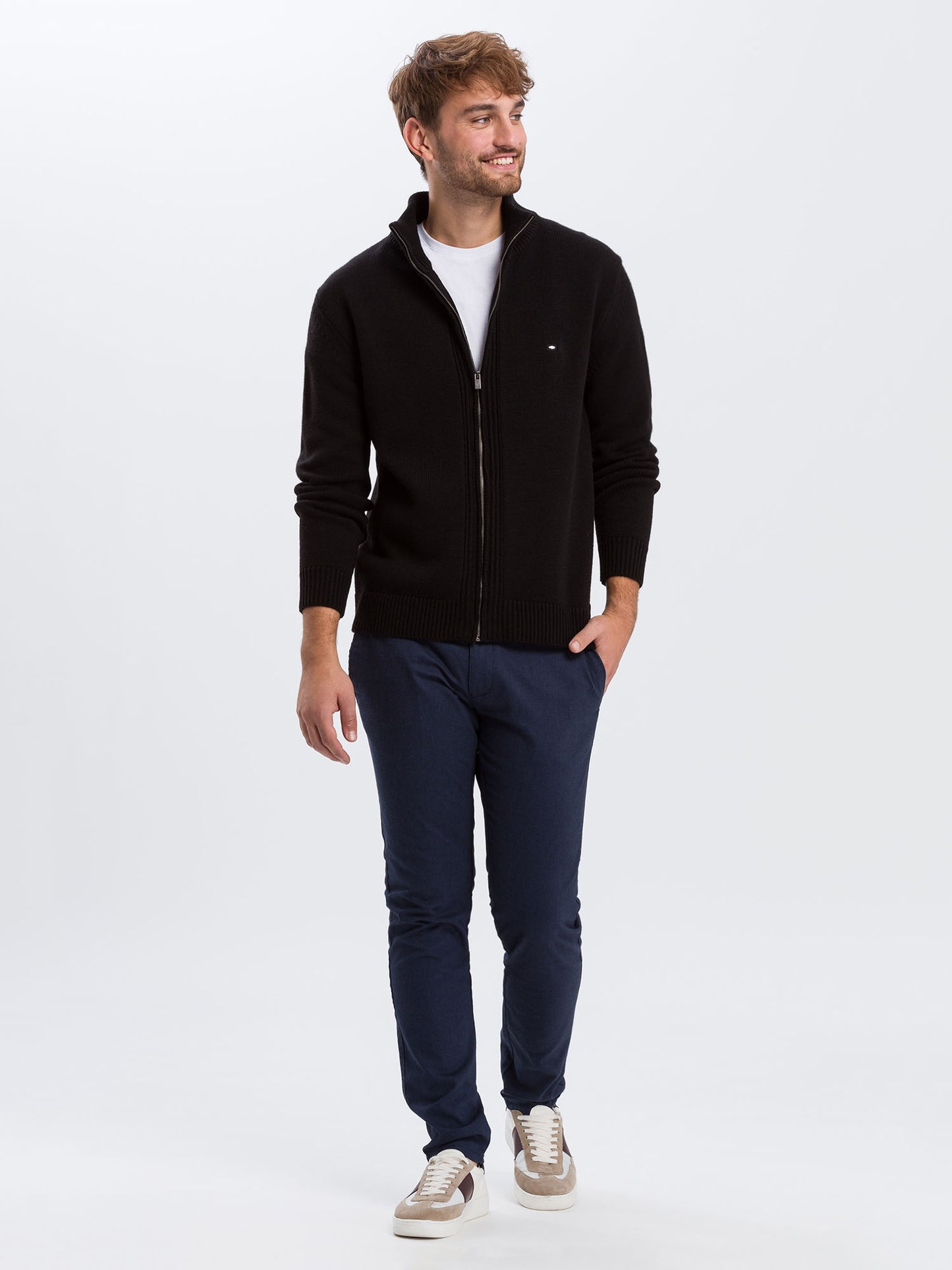Men's slim tapered fit blue chinos