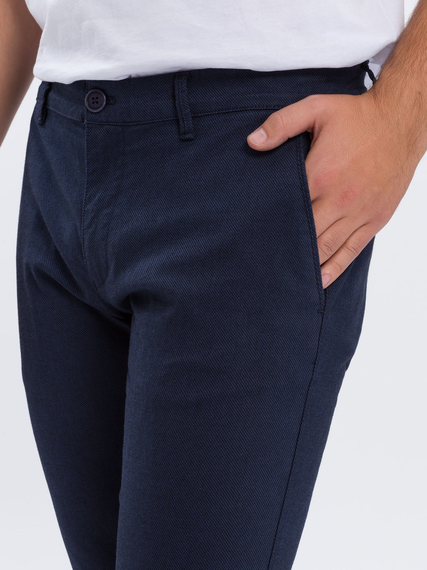 Men's slim tapered fit blue chinos