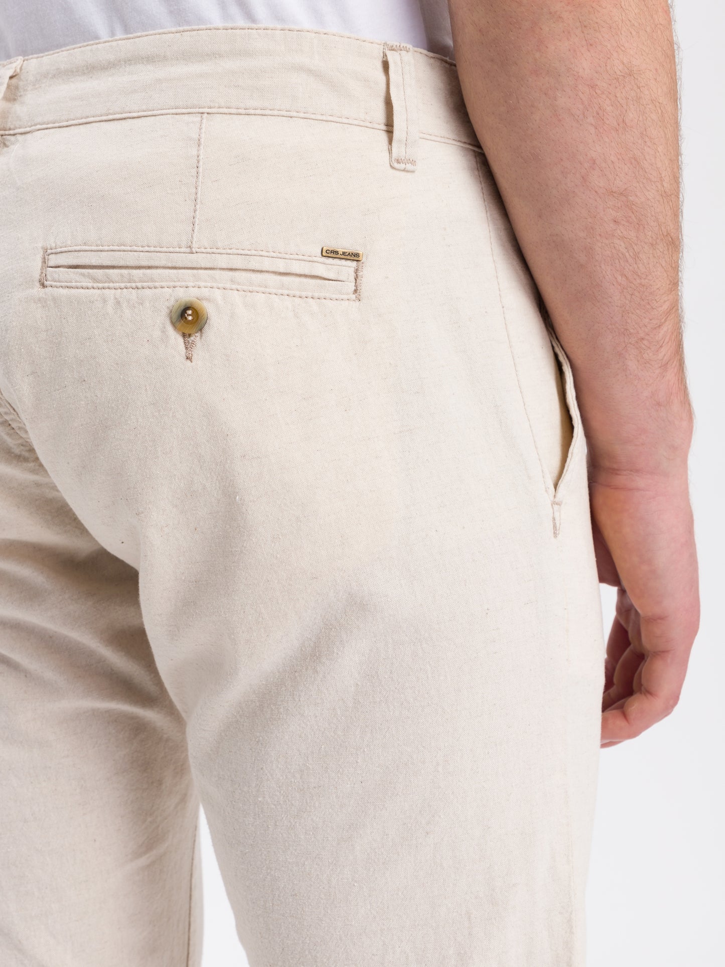 Men's slim tapered fit chinos beige