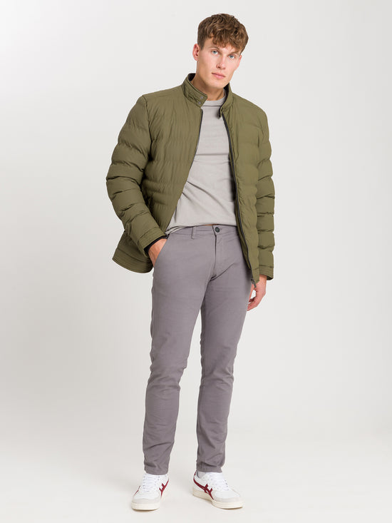 Men's slim tapered fit chinos in grey