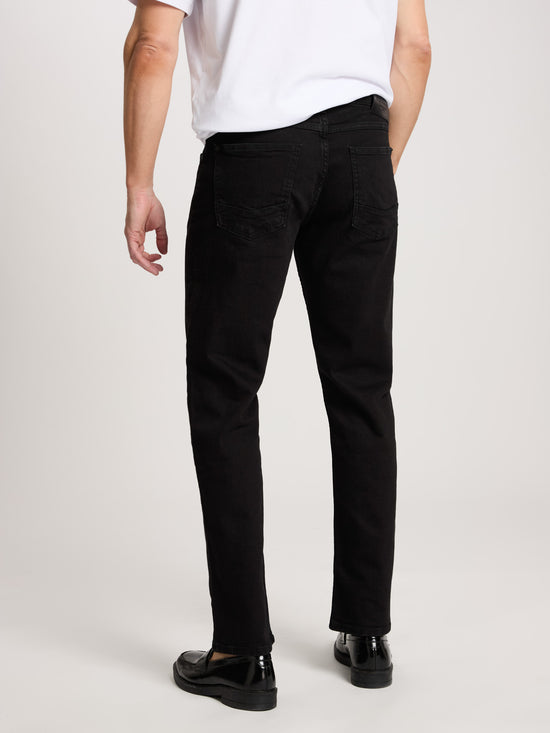 Antonio Men's Jeans Relaxed Fit Regular Waist Straight Leg black