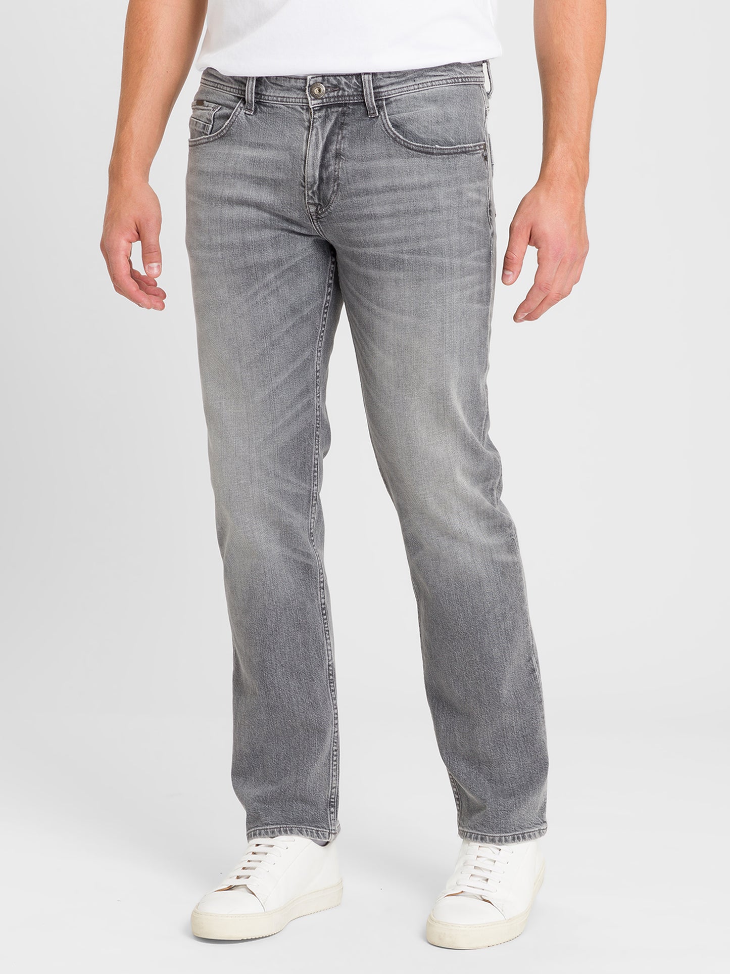 Antonio Men's Relaxed Fit Regular Waist Straight Leg Jeans light grey