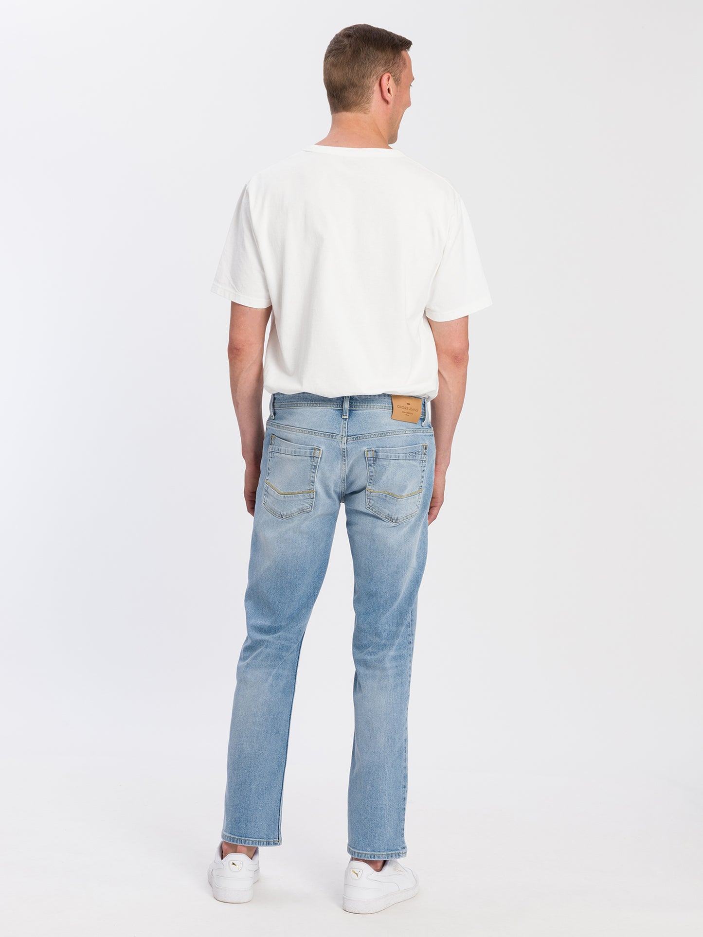 Antonio men's jeans relaxed fit regular waist straight leg light blue