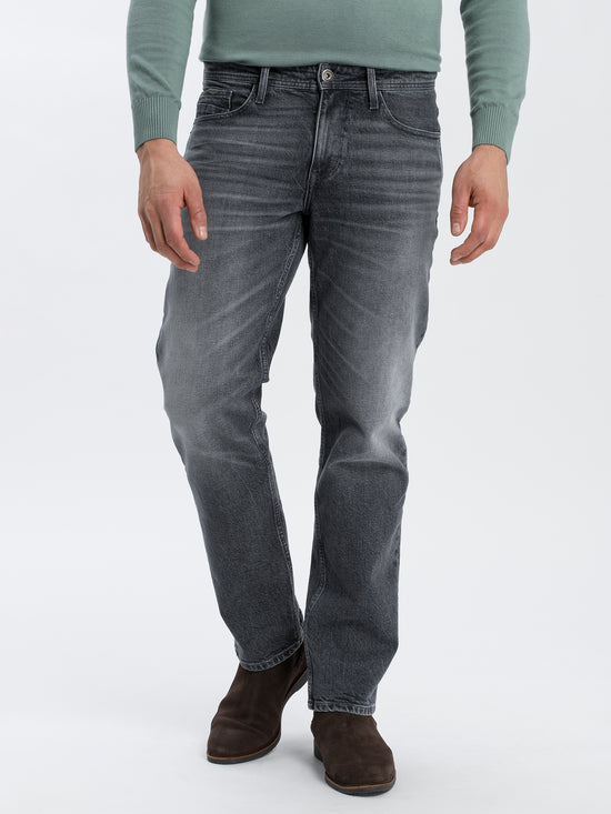 Antonio Men's Jeans Relaxed Fit Regular Waist Straight Leg dark grey