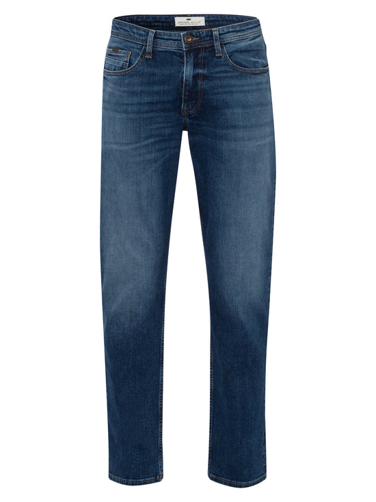 Antonio Men's Jeans Relaxed Fit Regular Waist Straight Leg Mid Blue