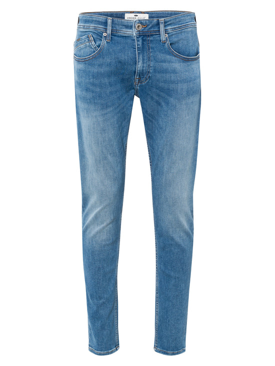 Jimi Men's Jeans Slim Fit Regular Waist Tapered Leg light blue