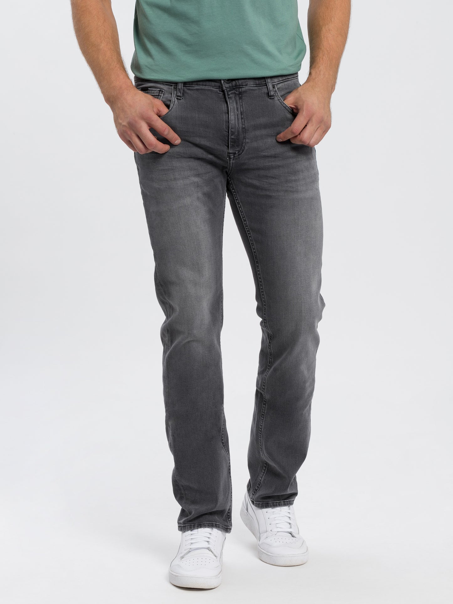 Damien men's jeans slim fit regular waist straight leg dark grey