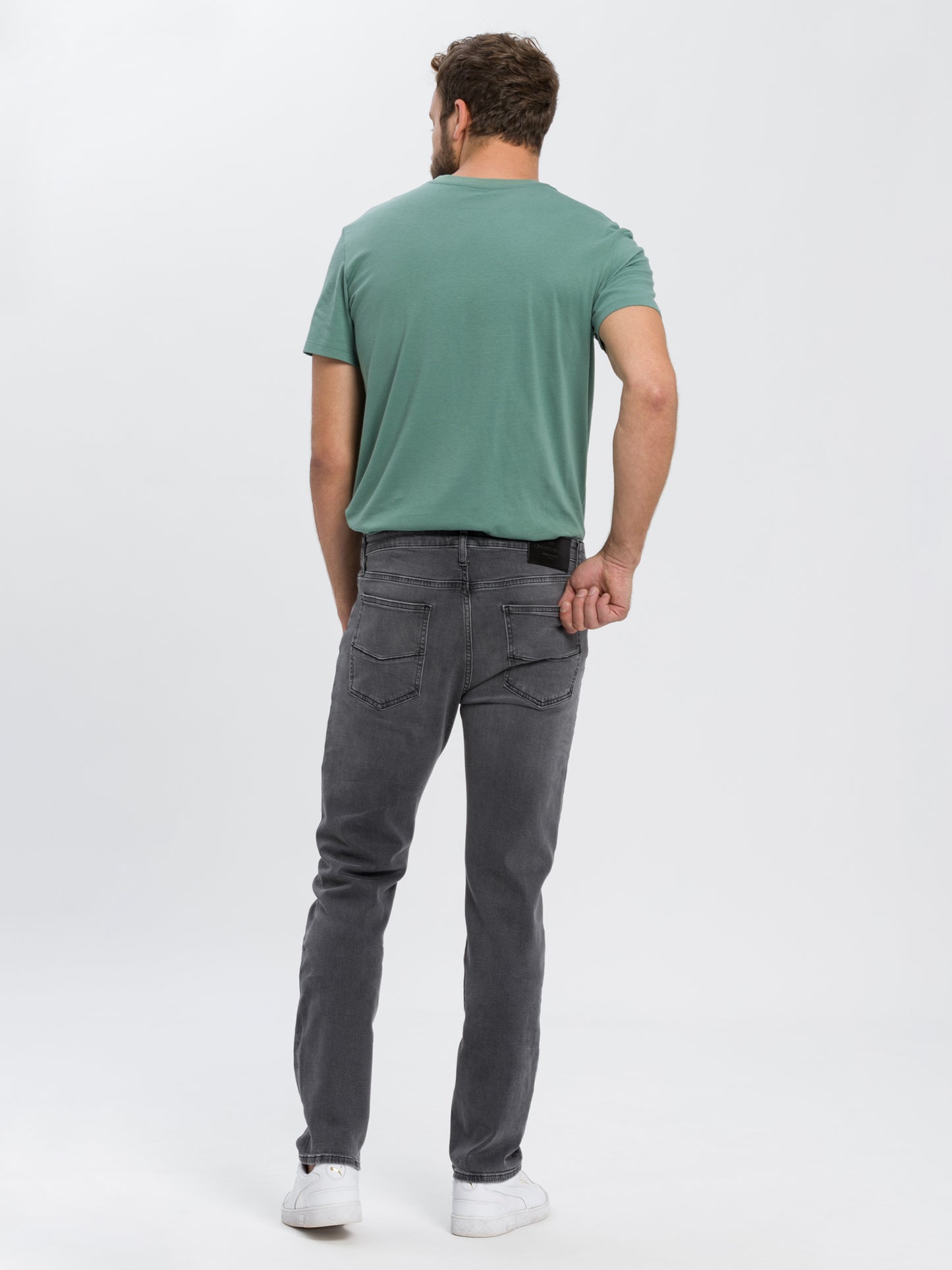 Damien men's jeans slim fit regular waist straight leg dark grey