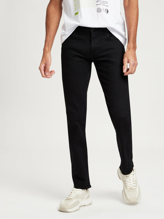 Damien Herren Jeans Slim Fit Regular Waist Straight Leg schwarz.