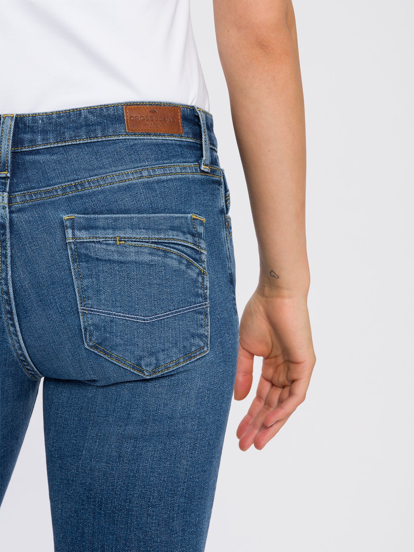 Lauren Damen Jeans Regular Fit High Waist Bootcut dunkelblau