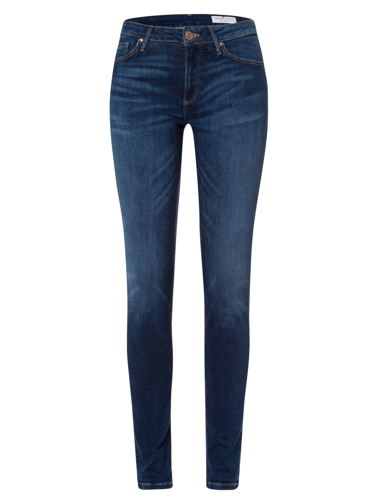 Alan women's jeans skinny fit high waist dark blue
