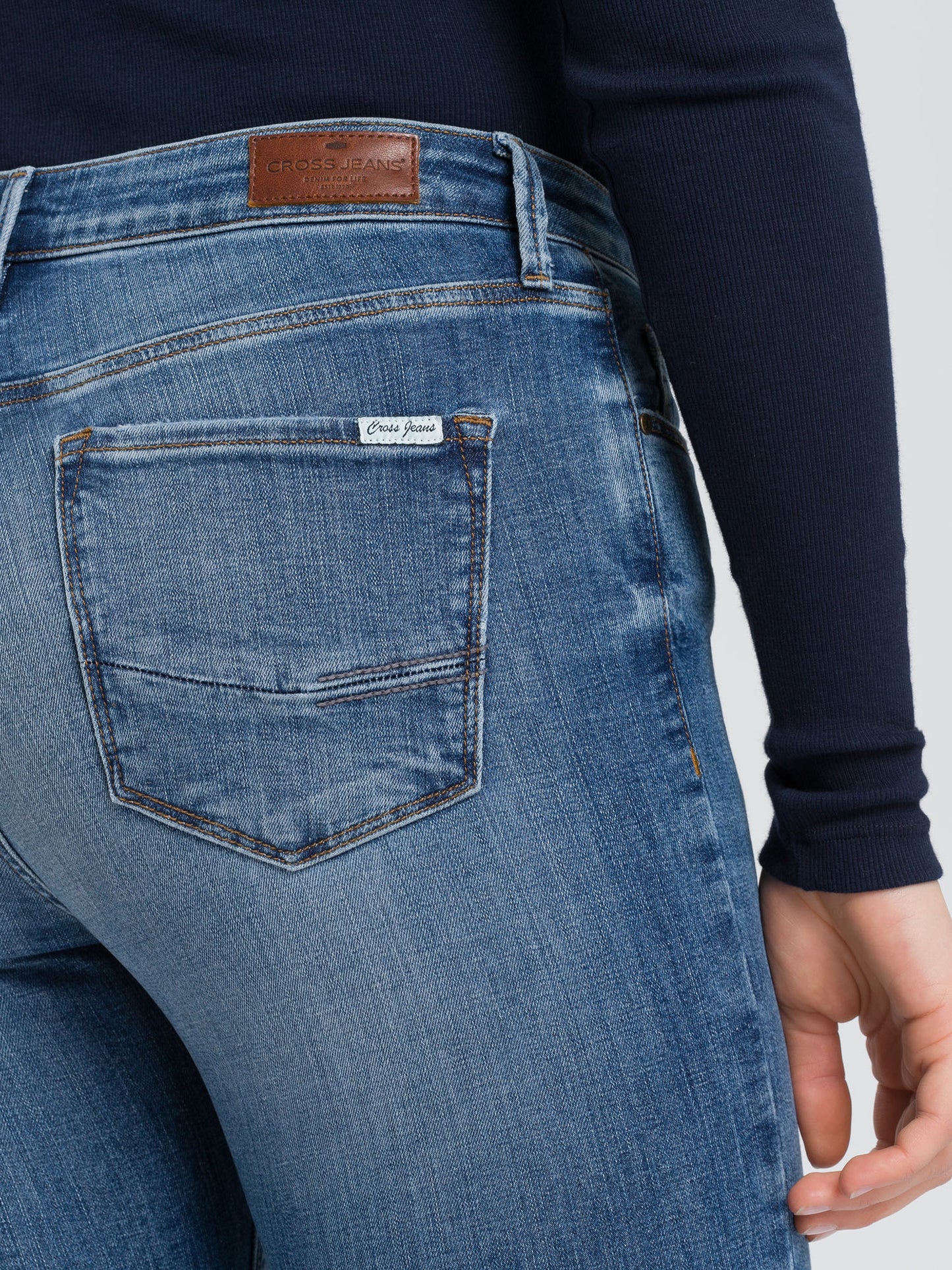 Alan women's jeans skinny fit high waist light blue