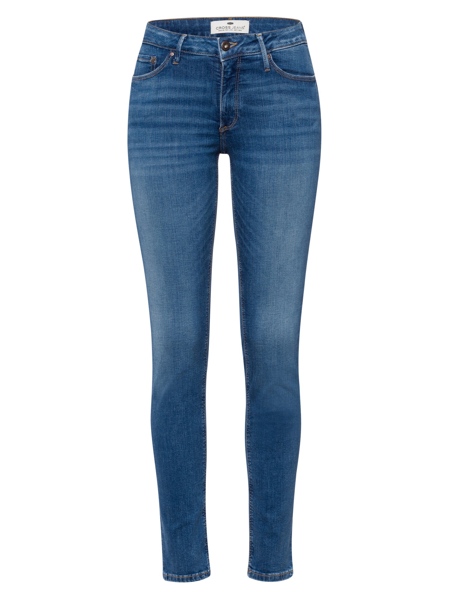 Alan women's jeans skinny fit high waist medium blue