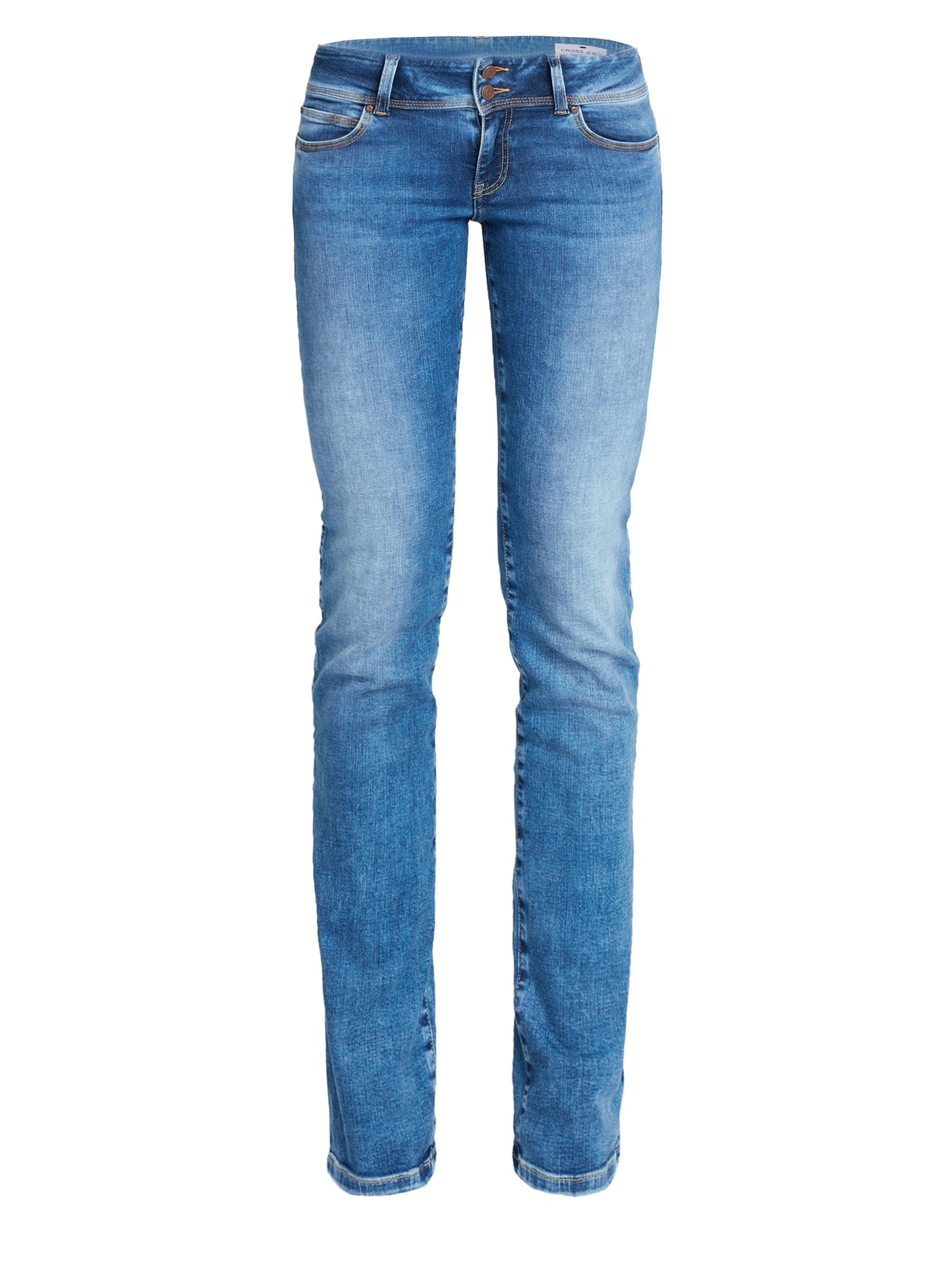 Loie women's jeans regular fit mid waist straight leg medium blue