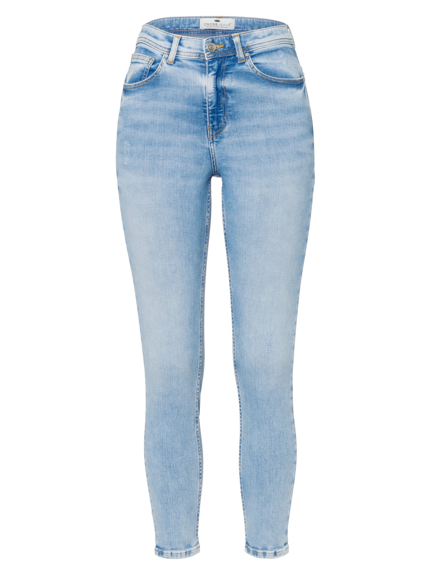 Judy Damen Jeans Super Skinny Fit High Waist Ankle Lenght hellblau