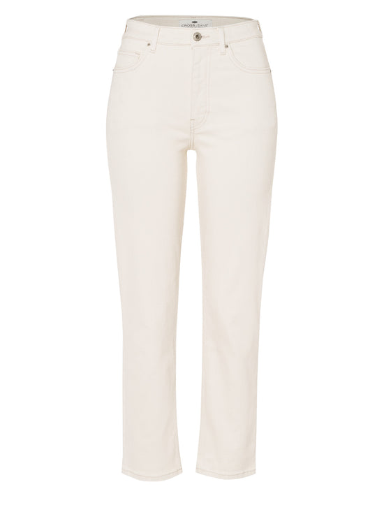 Marisa Damen Jeans Regular Fit High Waist Straight Leg beige