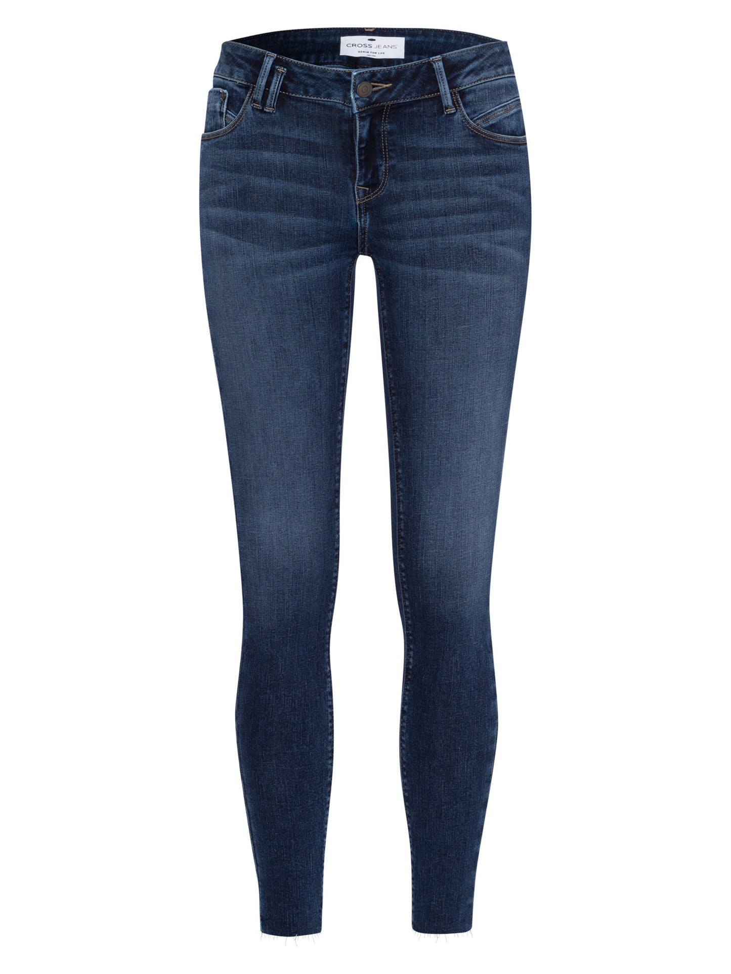 Giselle Damen Jeans Super Skinny Fit Mid Waist Ankle Lenght mittelblau