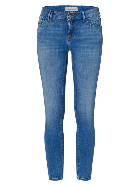 Giselle women's jeans super skinny fit mid waist ankle length blue