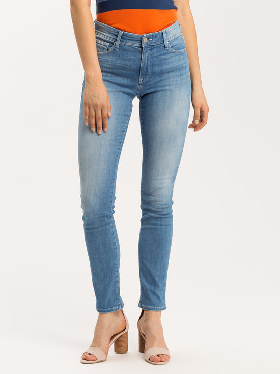Anya women's jeans slim fit high waist light blue