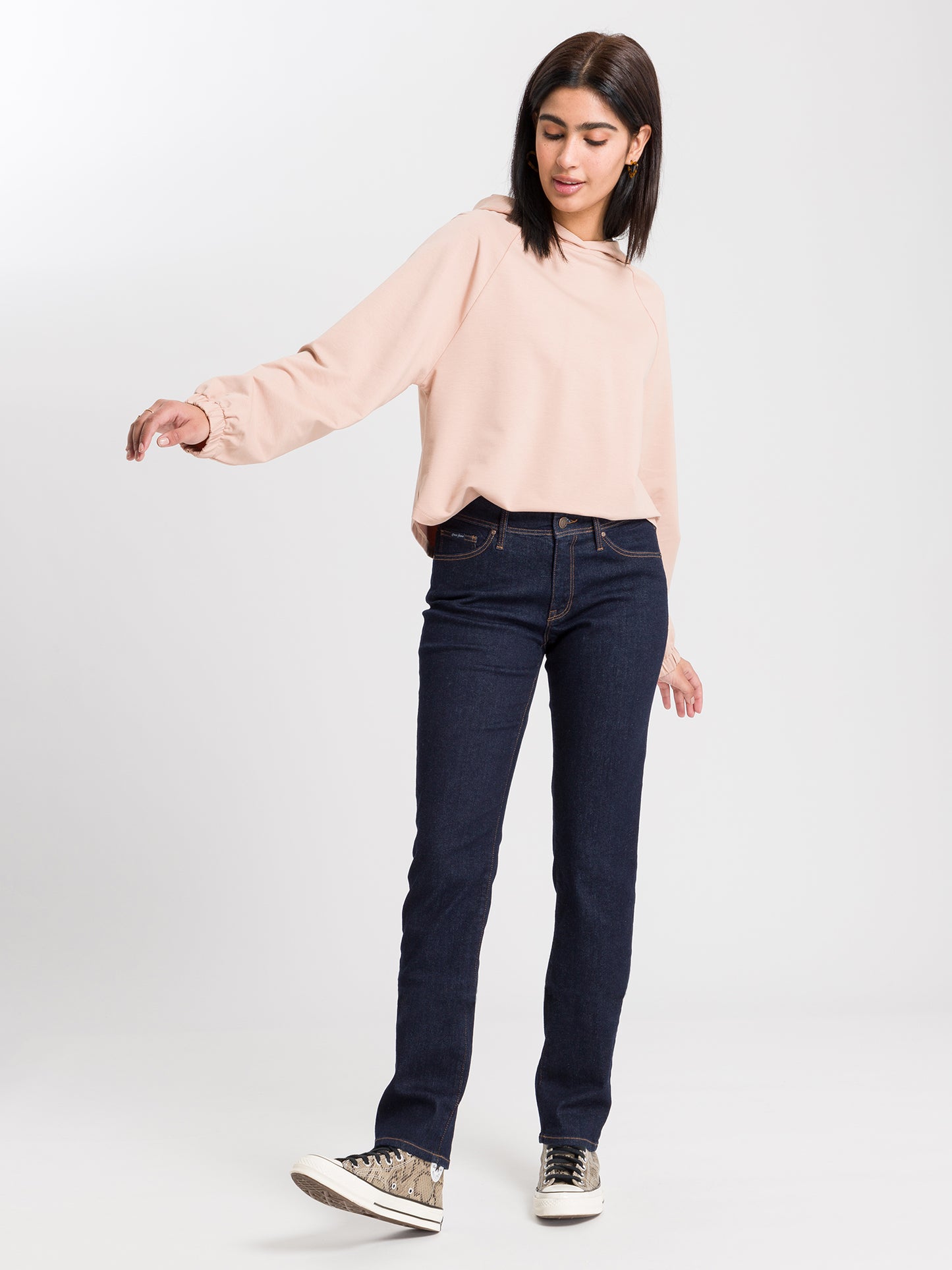 Anya Women's Slim Fit High Waist Rinsed Jeans