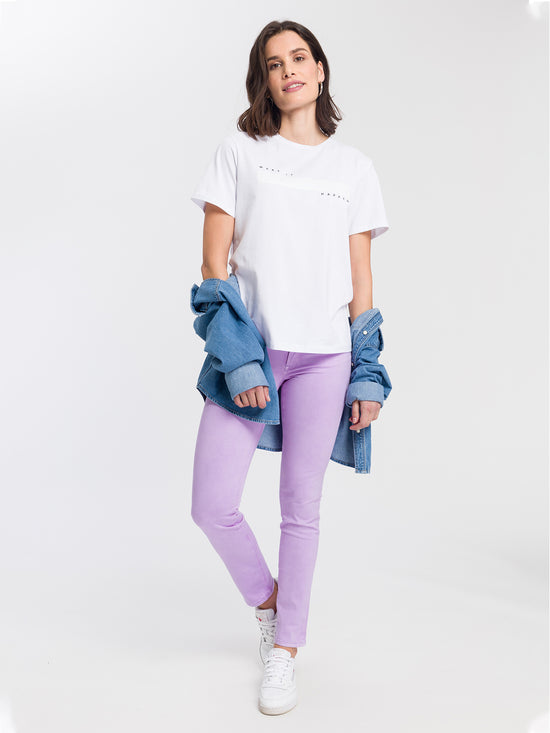 Anya women's jeans slim fit high waist lilac