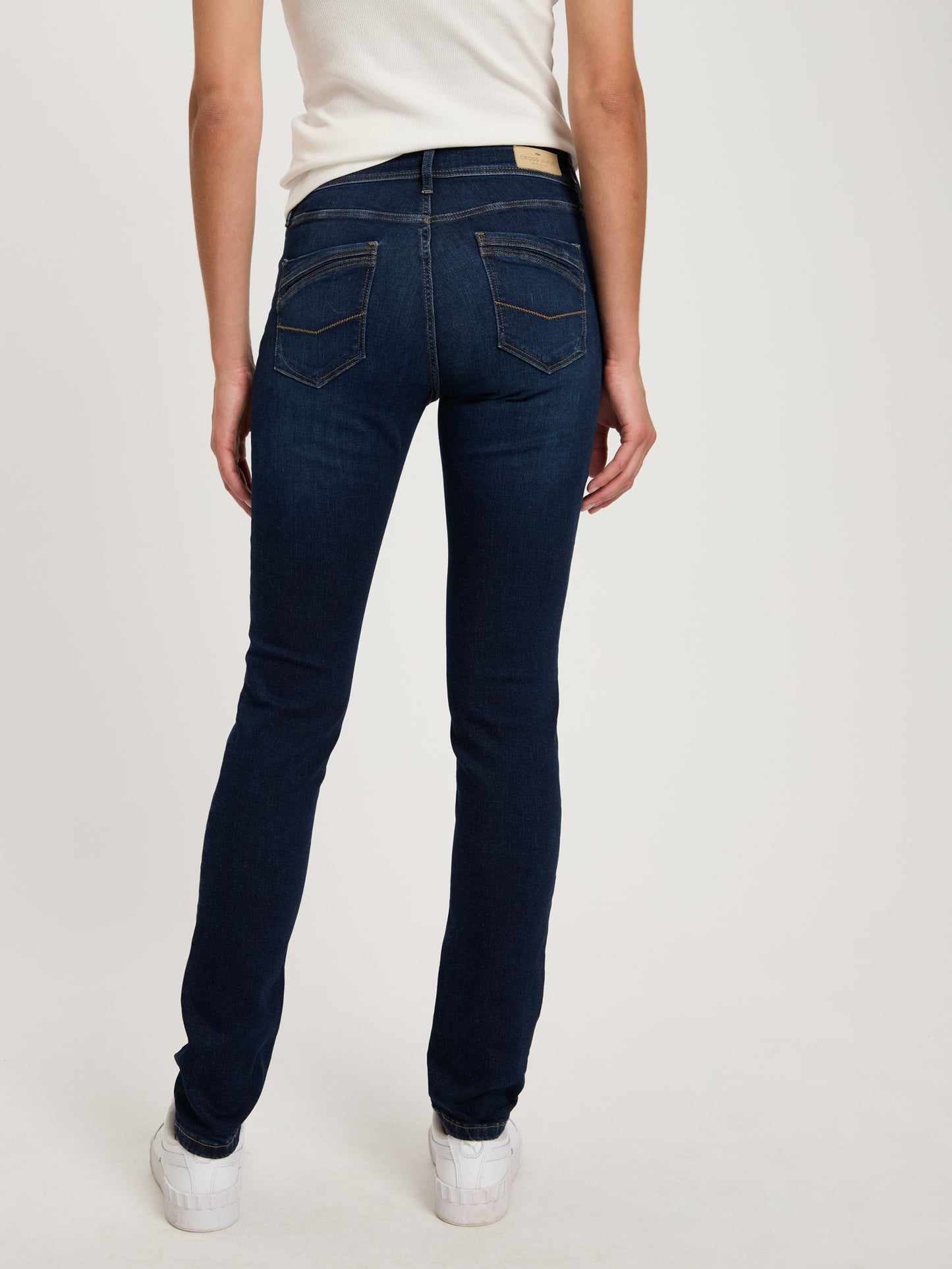 Anya women's jeans slim fit mid waist dark blue