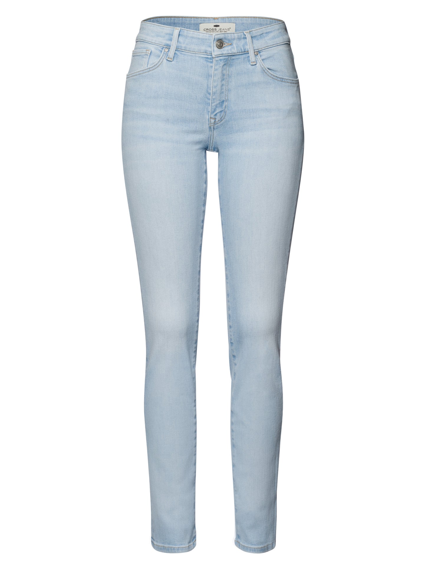 Anya women's jeans slim fit mid waist light blue