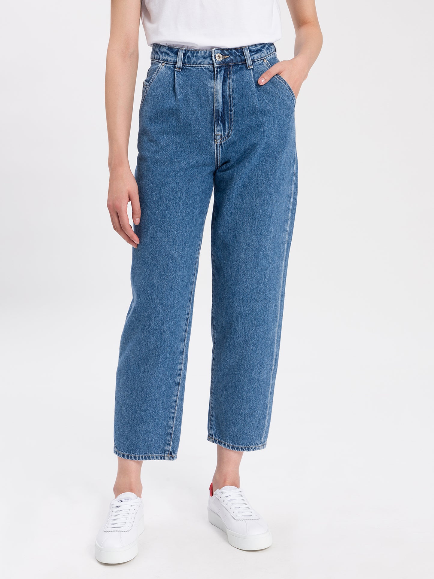 Women's jeans loose fit high waist blue