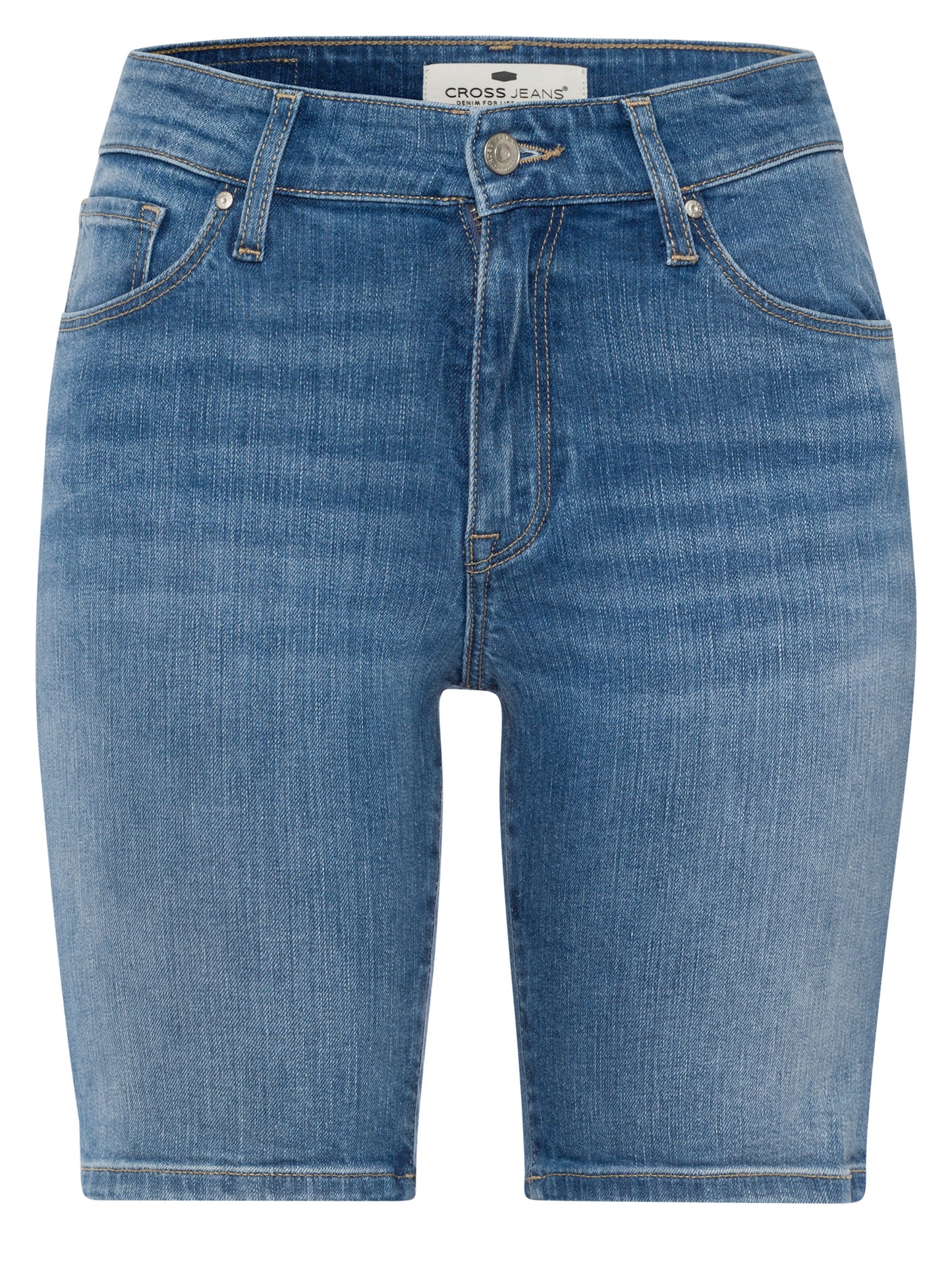 Women's Jeans Shorts Anya Slim Fit High Waist medium blue