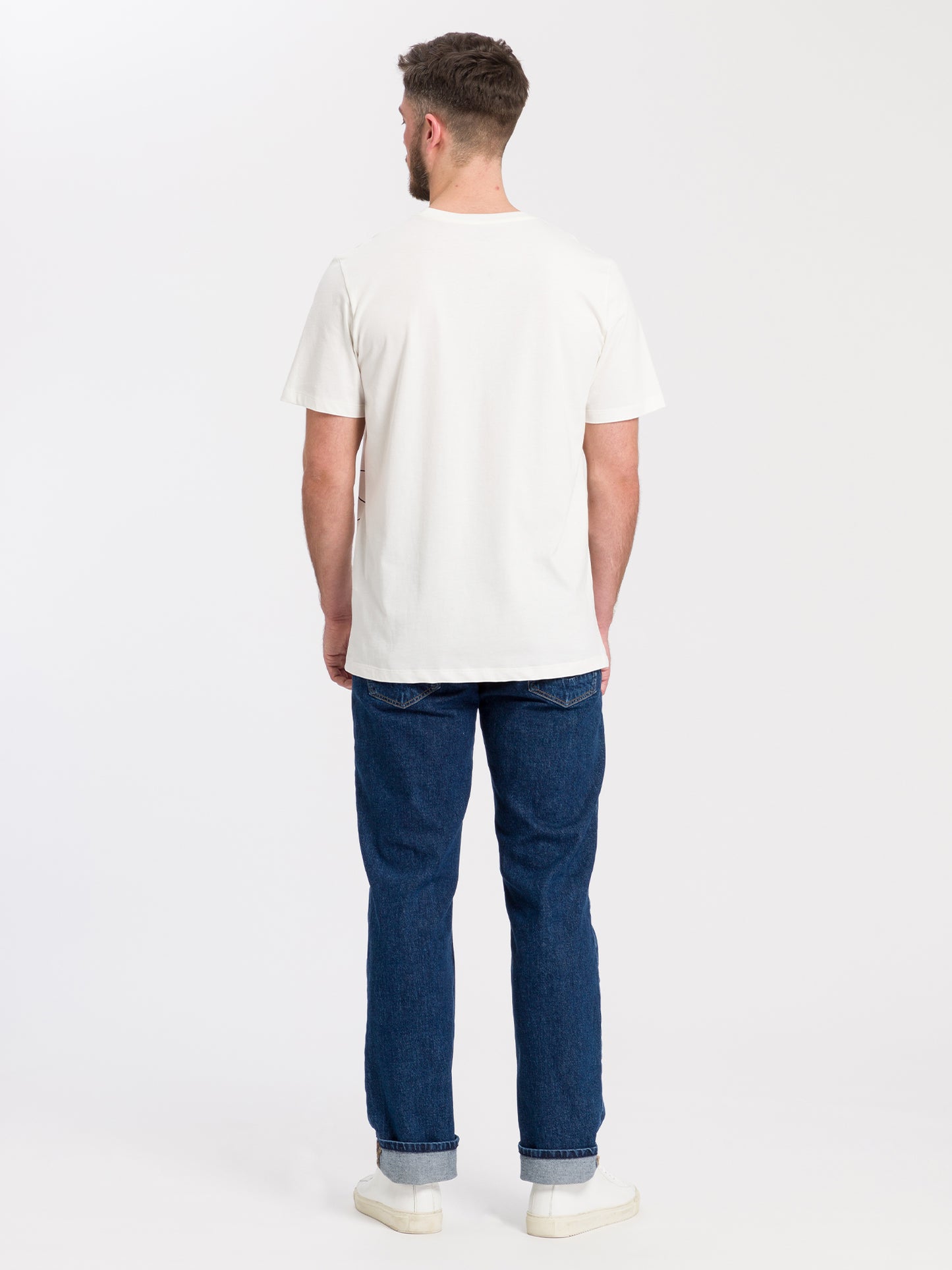 Men's regular T-shirt with CROSS JEANS logo print white