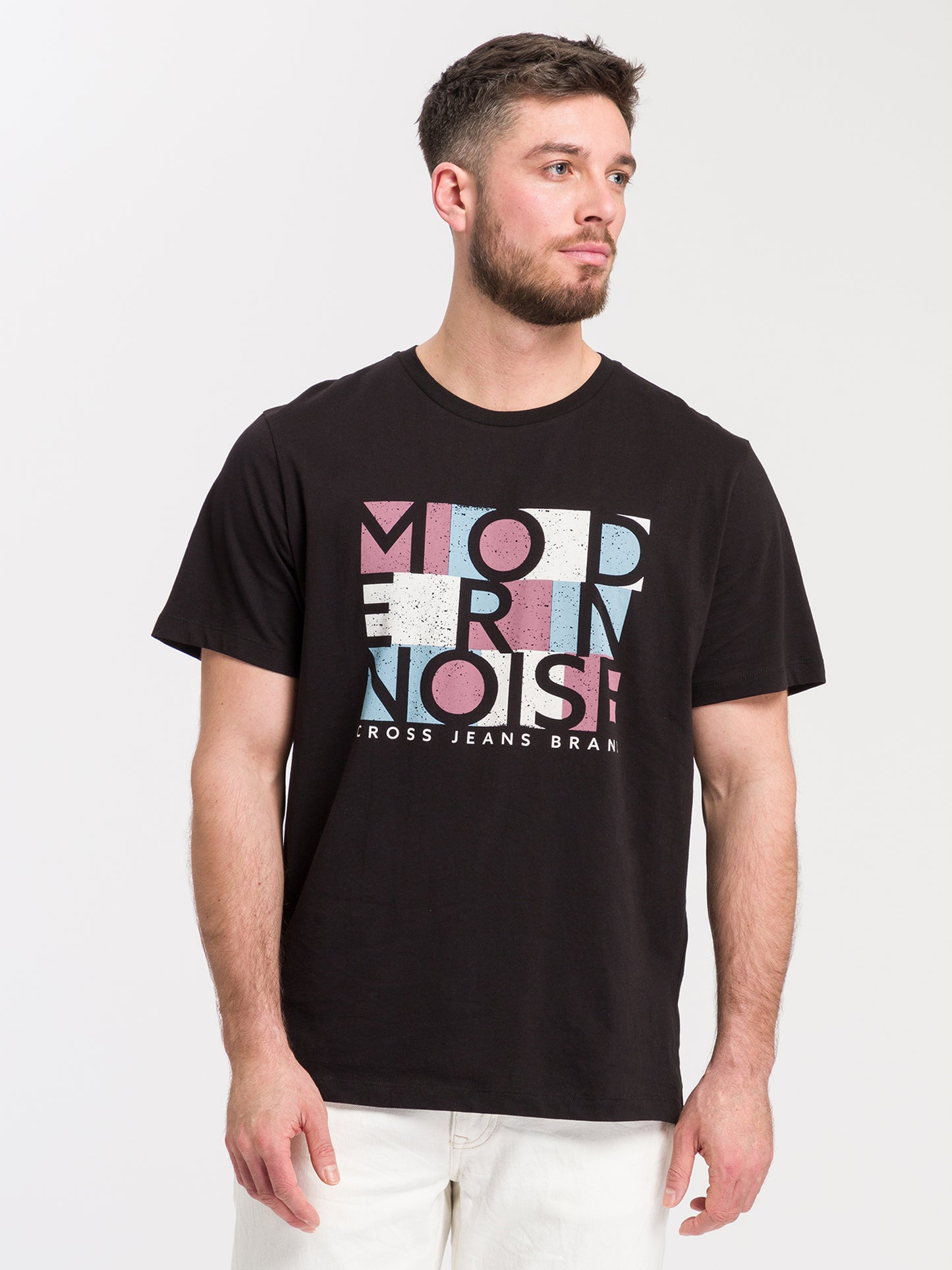 Men's regular print t-shirt black