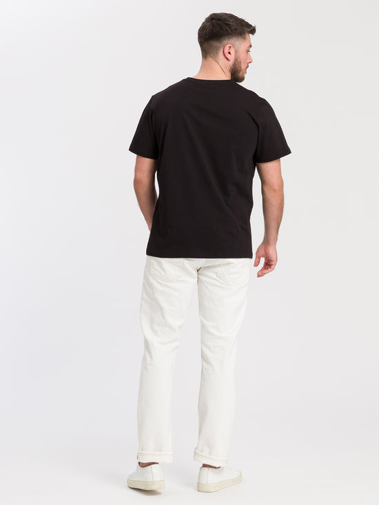 Men's regular print t-shirt black