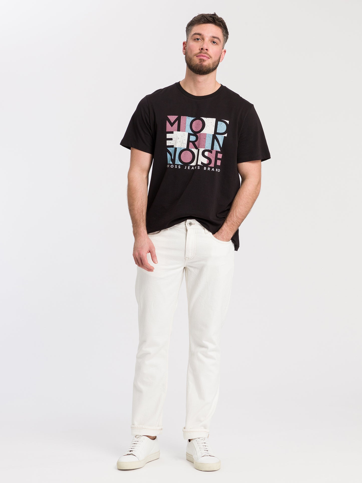 Men's regular print t-shirt black